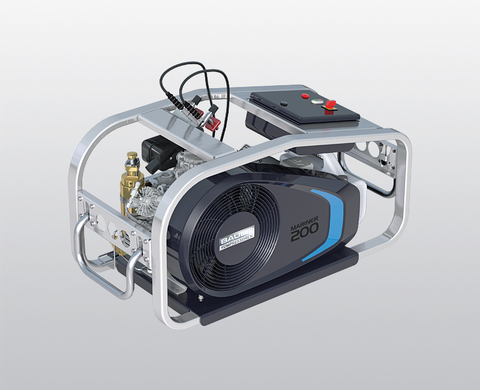 Компрессор воздуха для дыхания BAUER MARINER 200-E с электродвигателем и устройством управления